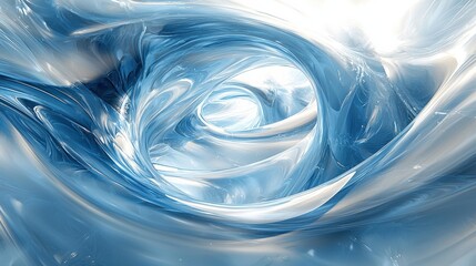 Poster - Swirling blue water vortex with light reflections creating a mesmerizing effect in a fluid motion abstract art