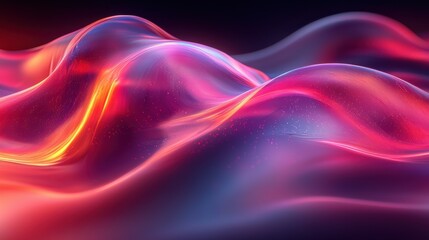 Poster - Abstract wave patterns in vibrant colors create a mesmerizing visual effect in an artistic digital design