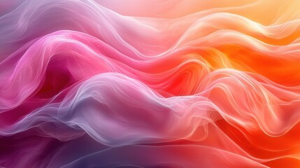 Poster - vibrant waves of color flow gracefully, displaying a beautiful blend of pink, purple, and orange in 