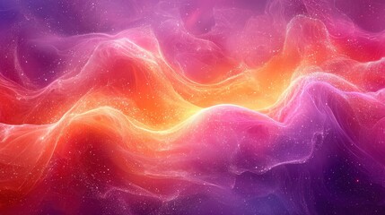 Poster - Colorful abstract waves of purple and orange swirl together in a stunning celestial backdrop