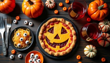 Canvas Print -  Halloween feast with a spooky twist