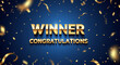 © Creative Habits - Winner congratulations text with golden letters and festive background