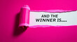 © Creative Habits - Torn paper winner announcement with creative design on pink background showcasing celebration theme