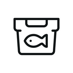 Poster - Fish crate isolated icon, plastic fish crates vector icon with editable stroke