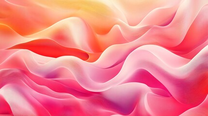 Wall Mural - Abstract pink and orange waves flowing background