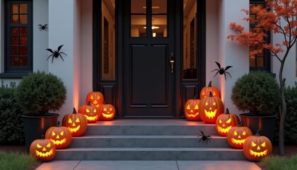 Wall Mural -  Spooky Halloween porch decor