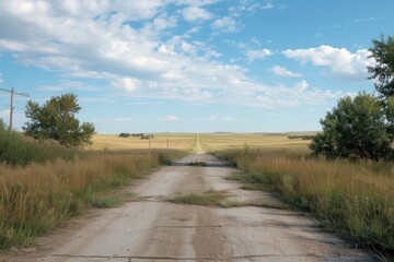 Poster - Empty cowboy road stage outdoors horizon nature.