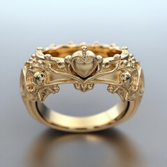 Sticker - Gold Ring with Heart.