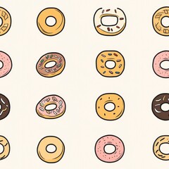 Sticker - Donuts Pattern.