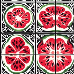 Sticker - Watermelon Tile Pattern.