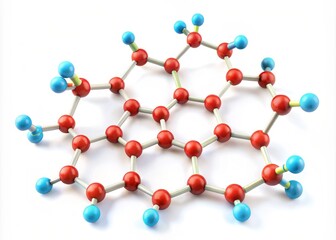 A scientific illustration of the chemical structure of Corticosteroids on a clean white background with bold lines and bright colors to emphasize the molecular bonds and accurate chemical formula