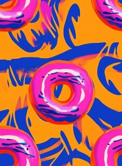 Wall Mural - Donut Pattern.