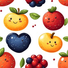 Wall Mural - Cute Fruit Pattern.