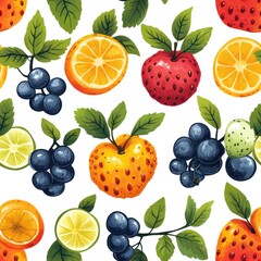 Sticker - Fruit & Berry Pattern.