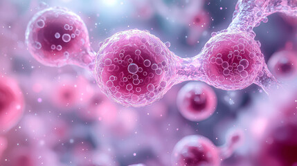 Poster - A network of tiny capillaries filled with moving red and white blood cells, isolated on a pastel lavender background,