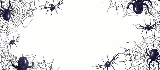 Wall Mural - spooky spider web silhouettes haunt the dark gothic night creating an ominous and eerie atmosphere t