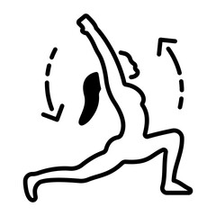 Poster - A line style icon of body stretching 