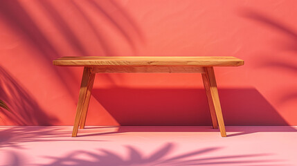 Poster - A sleek, modern wooden table with a smooth, light ash finish and tapered legs,