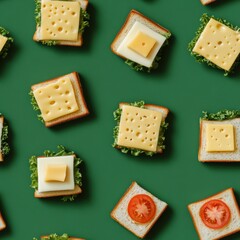 Wall Mural - Cheese & Tomato Sandwiches.