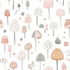 Sticker - Mushroom Pattern.