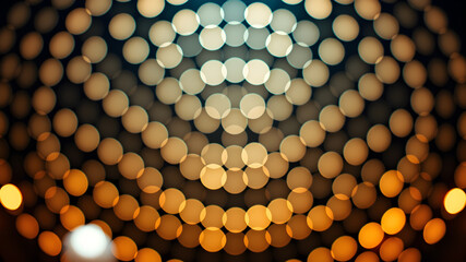 Wall Mural -  Artifical Intelligence generated bokeh abstract light background. Festive Background With