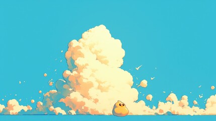 Wall Mural - Illustration of a cloud featuring a chick