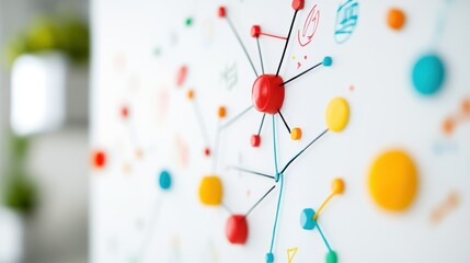 Poster - A whiteboard filled with colorful illustrations of different scientific diagrams, showcasing the learning process.