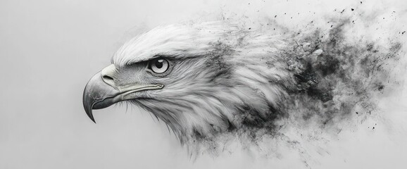 A stylized eagle head emerging from a cloud of smoke or ash, symbolizing strength.