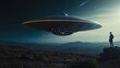© Yana - Galactic tourist making waves with an alien and its futuristic flying saucer touchdown