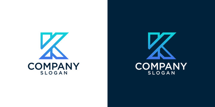 abstract initial k logo vector design	