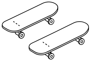 Poster - skateboards silhouette vector, skateboards illustration