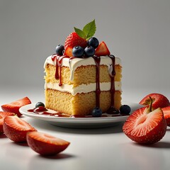 Strawberry Delight: A delectable cake with fresh strawberries, perfect for a sweet treat