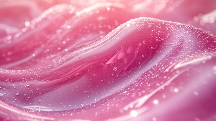 Poster - Pink Gel Texture with Water Droplets