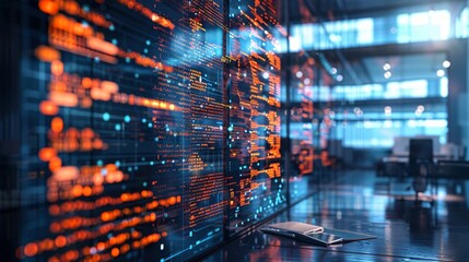 digital AI data office with information