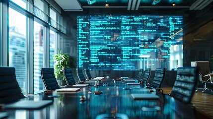 digital AI data office with information