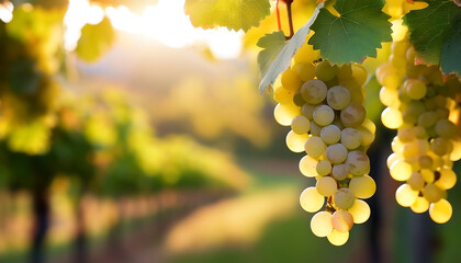Wall Mural - blurred background white grapes