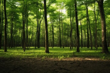 Wall Mural - Forest in Thailand background landscape sunlight outdoors.