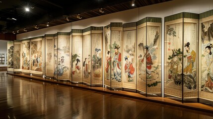 Sticker - Asian scroll painting wallpaper