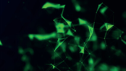 Poster - Abstract background with connecting dots and lines. Network connection structure. Plexus effect. 3d Vector illustration.