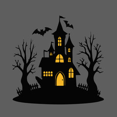 halloween background with house