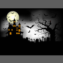 halloween background with house