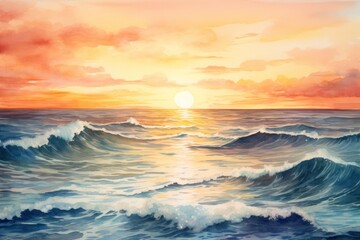 Canvas Print - Ocean outdoors horizon nature.