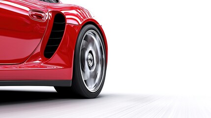 Wall Mural - Red Sports Car on Gray Concrete Surface