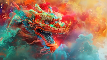 Dragon dance for chinese new year