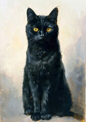 Poster - Elegant black cat portrait