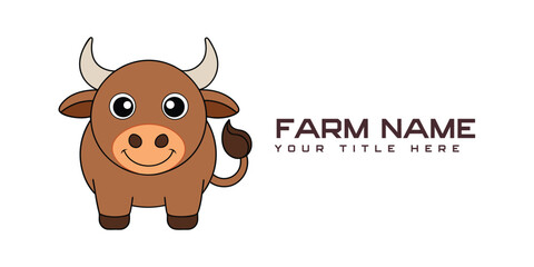 Cow farm logo vector design logo