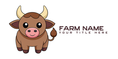 Cow farm logo vector design logo