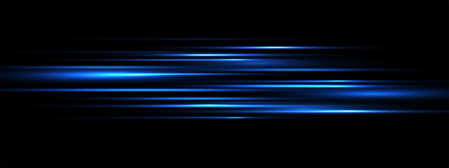 Poster - Abstract blue light speed on black design modern technology futuristic background vector