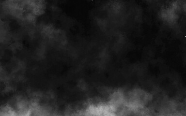 Abstract black and white realistic smoke clouds with shadow overlay effect background. Mystery dark background with spooky white light and fog. Vector illustration of smoky mist toxic vapor on floor.