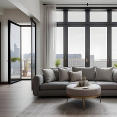 modern living room with window